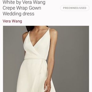 Vera Wang Ivory Crepe Wrap Wedding Dress NWT